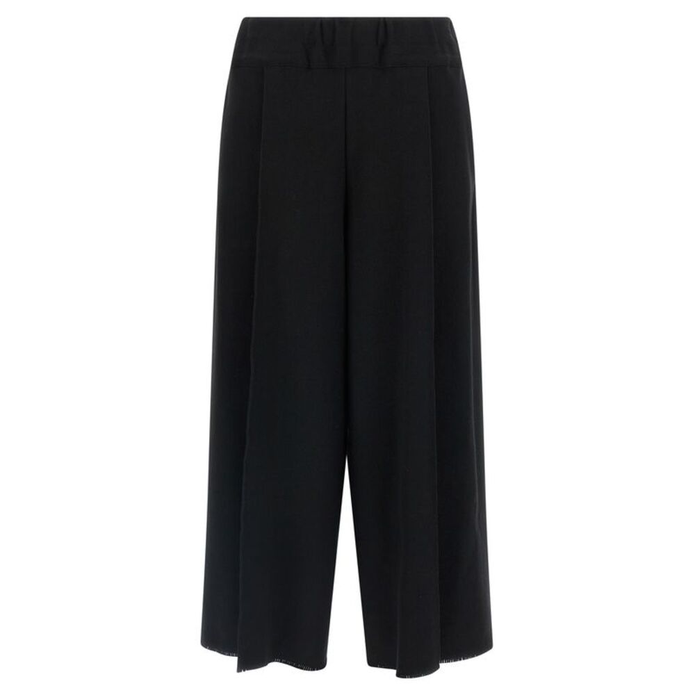 Issey Miyake Black Cotton Casual Women's Pants